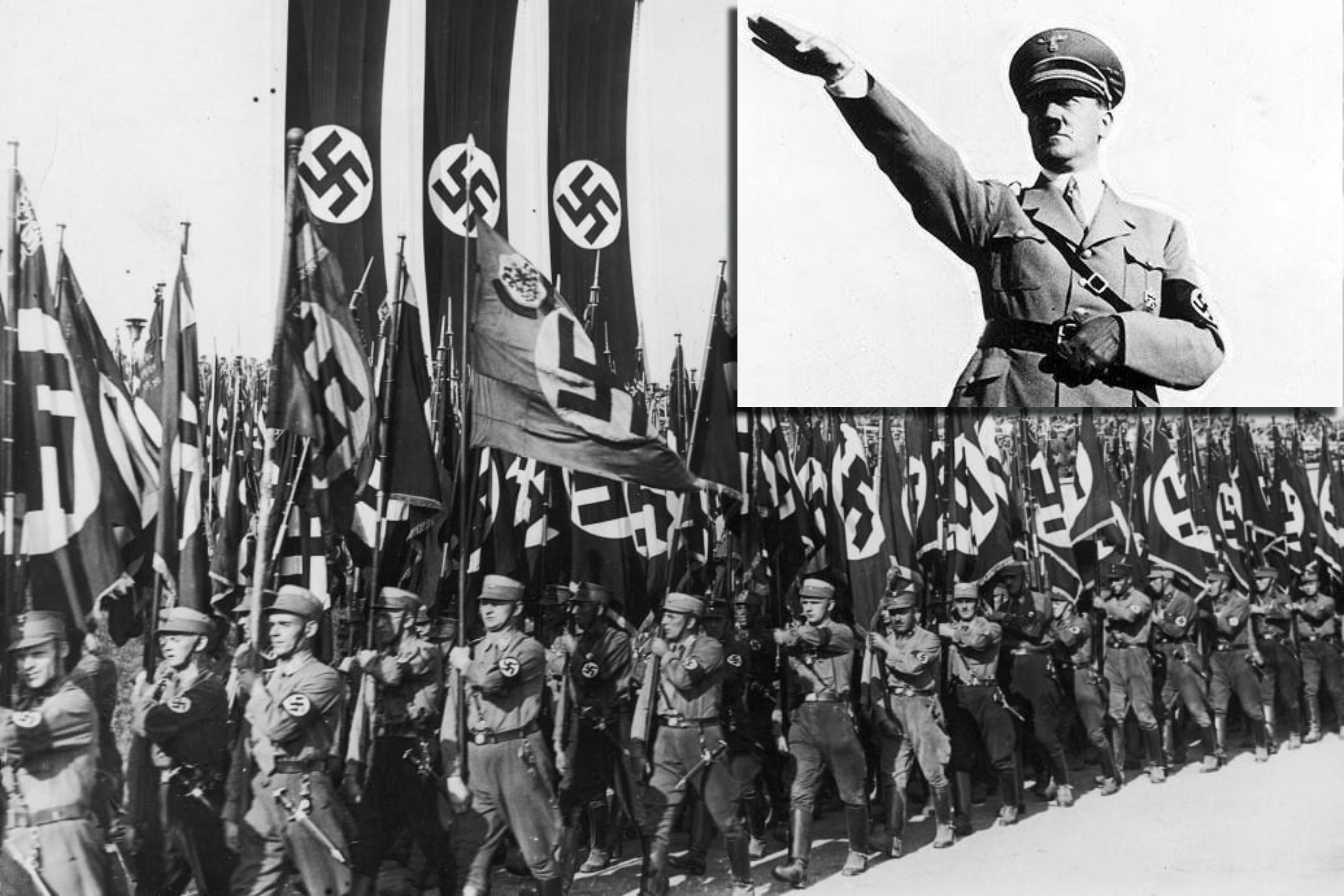 Hitler saluting nazi salute