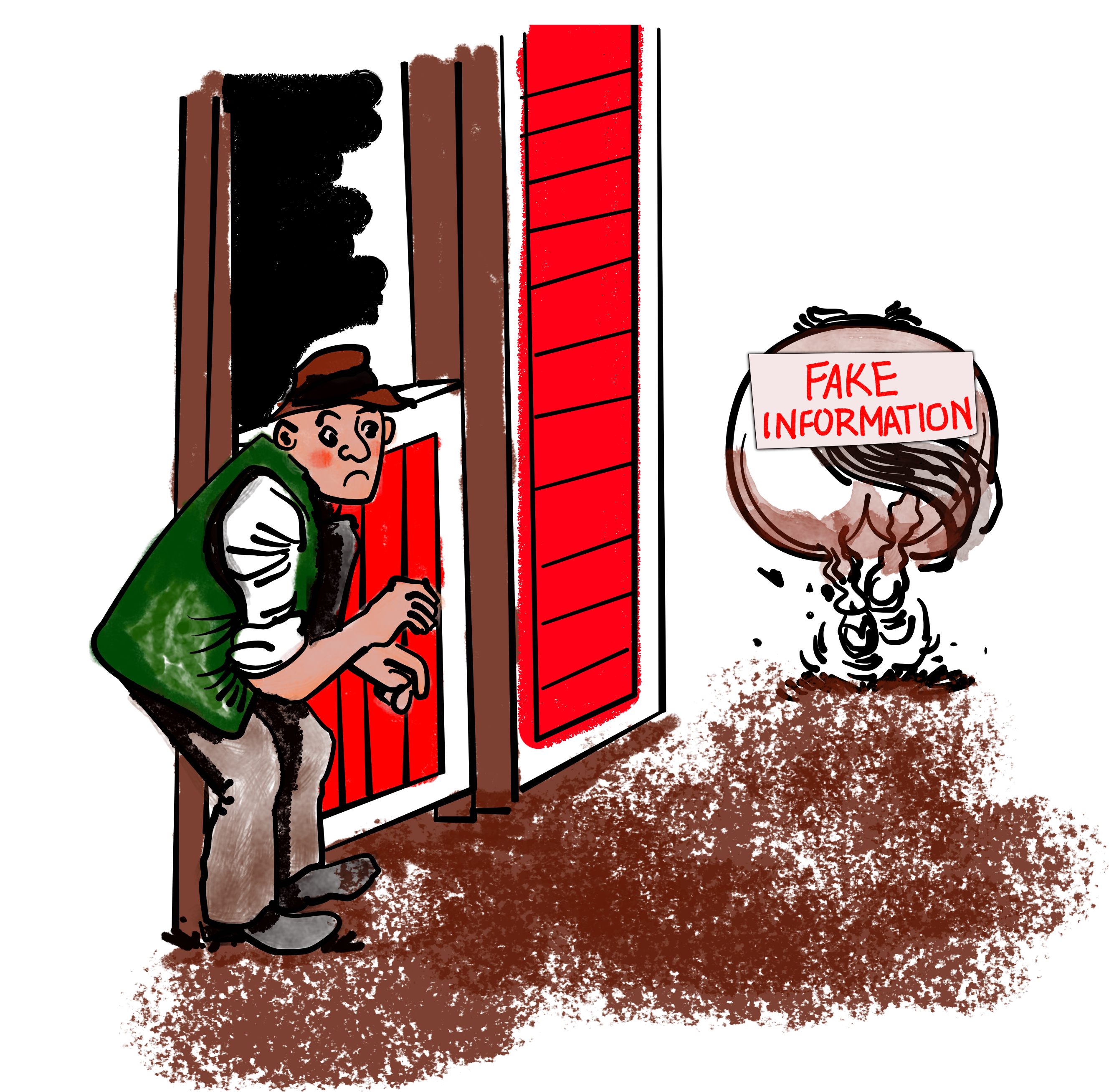 cartoon - Bolting the stable door bolt